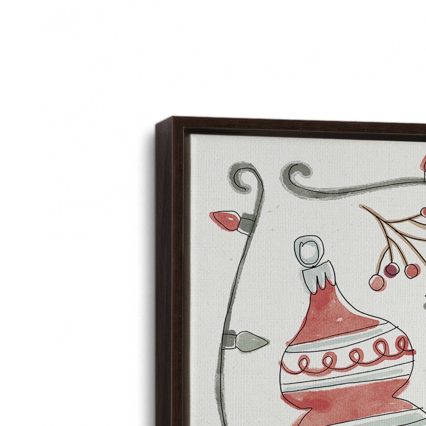 [Color:Espresso], Picture of art in a Espresso frame at an angle