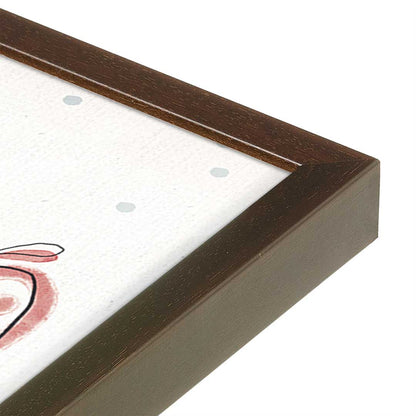 [Color:Brown], Picture of art in a Brown frame at an angle