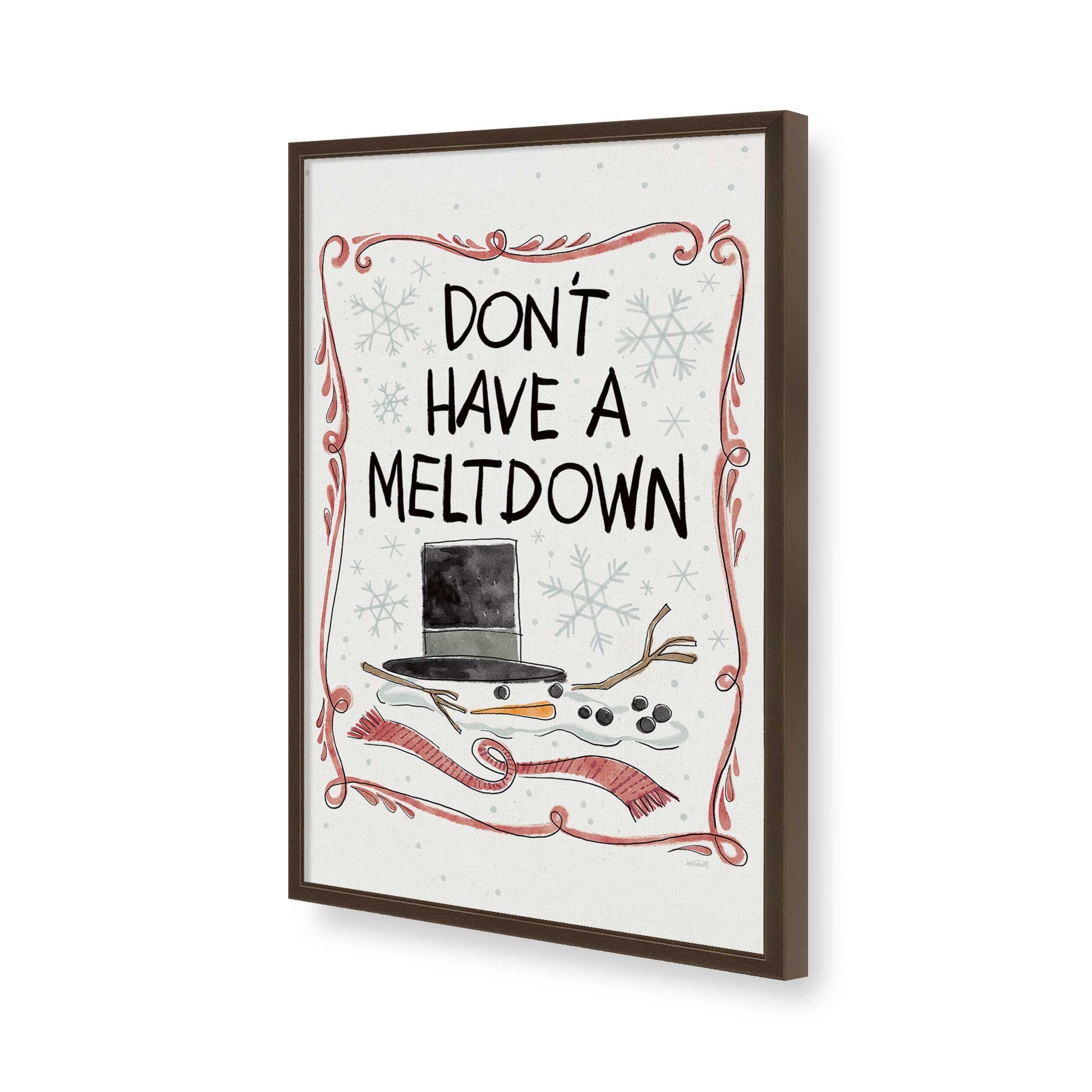 [Color:Brown], Picture of art in a Brown frame of the corner