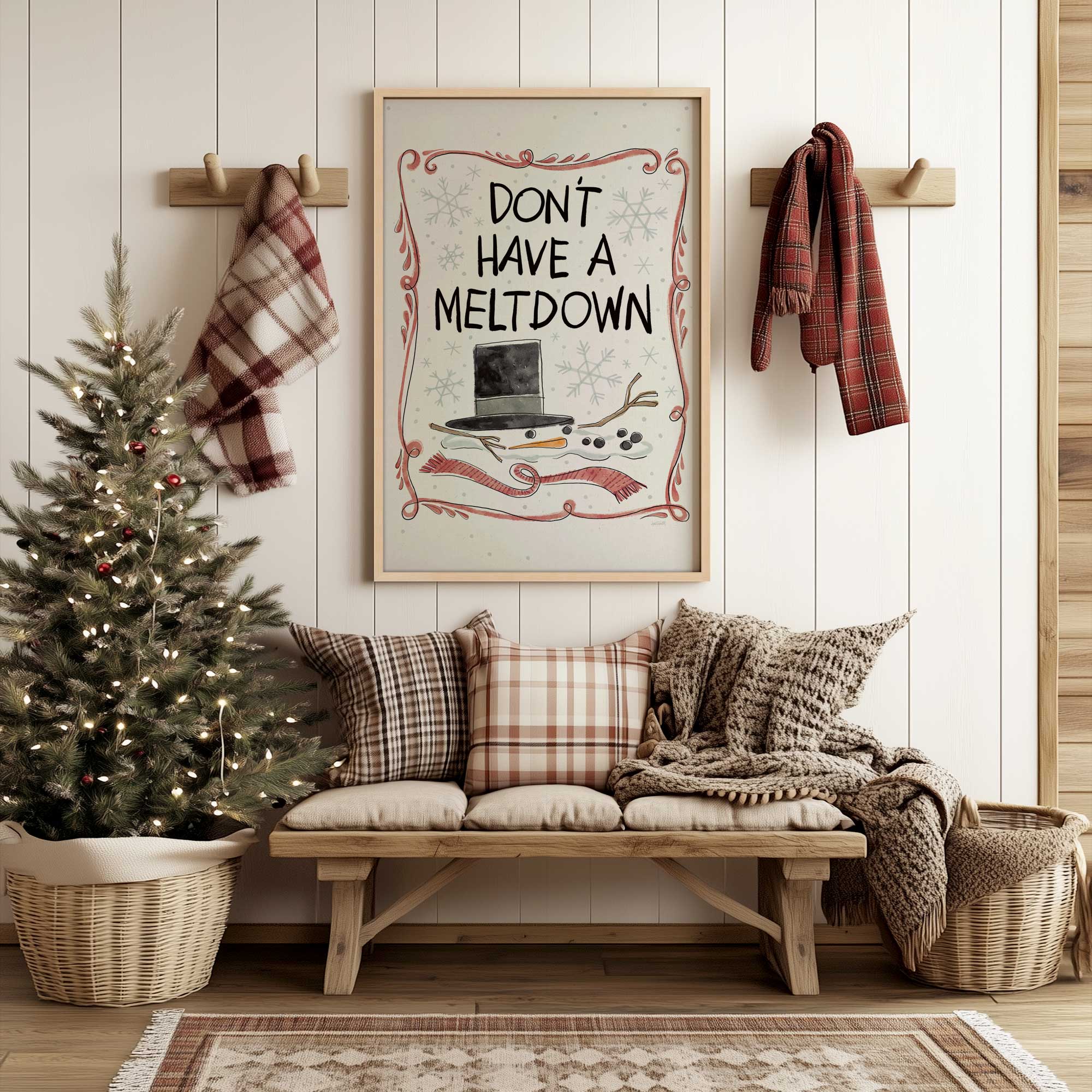 Stay cool, frosty paper framed print that says don't have a meltdown
