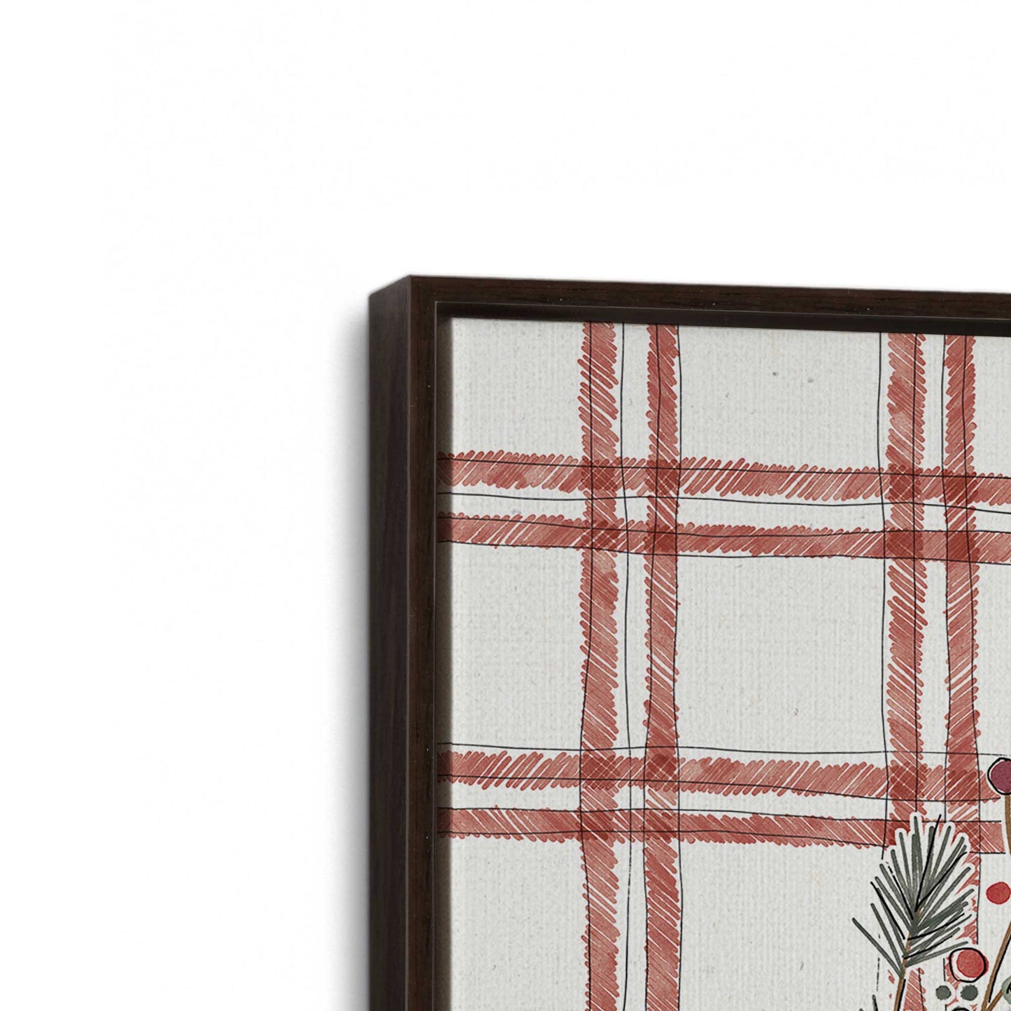 [Color:Espresso], Picture of art in a Espresso frame at an angle