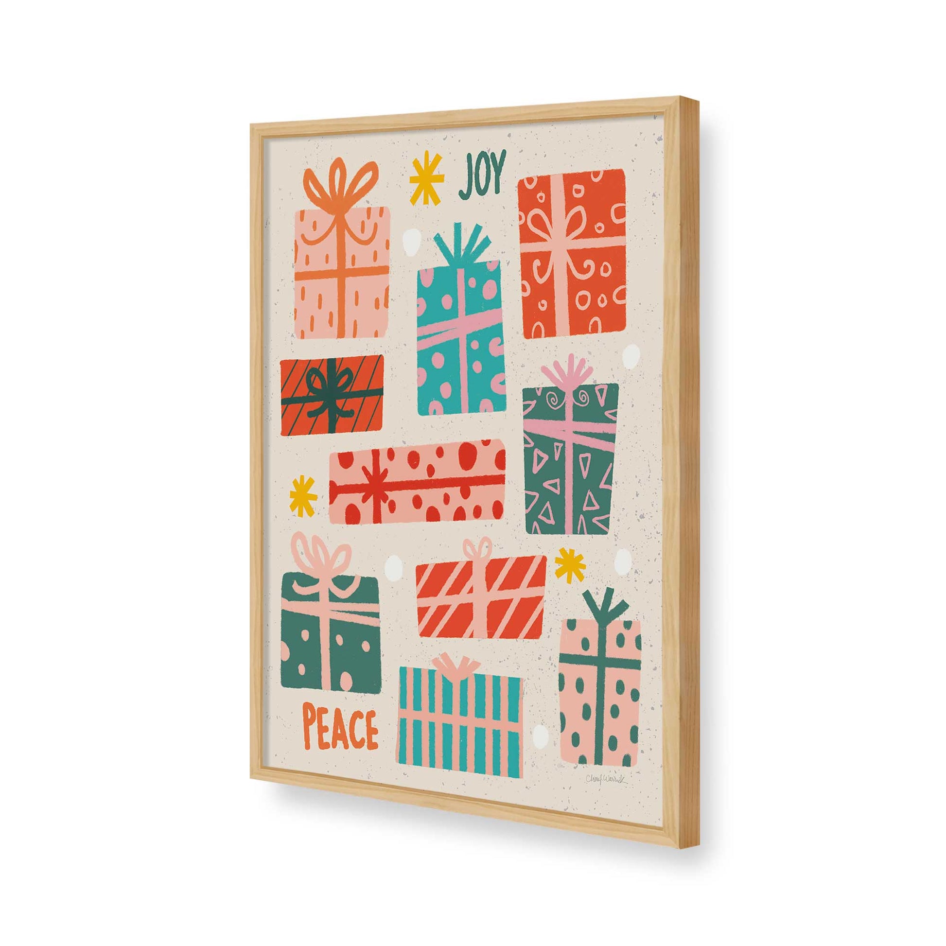 [Color:American Maple], Picture of art in a American Maple frame of the corner