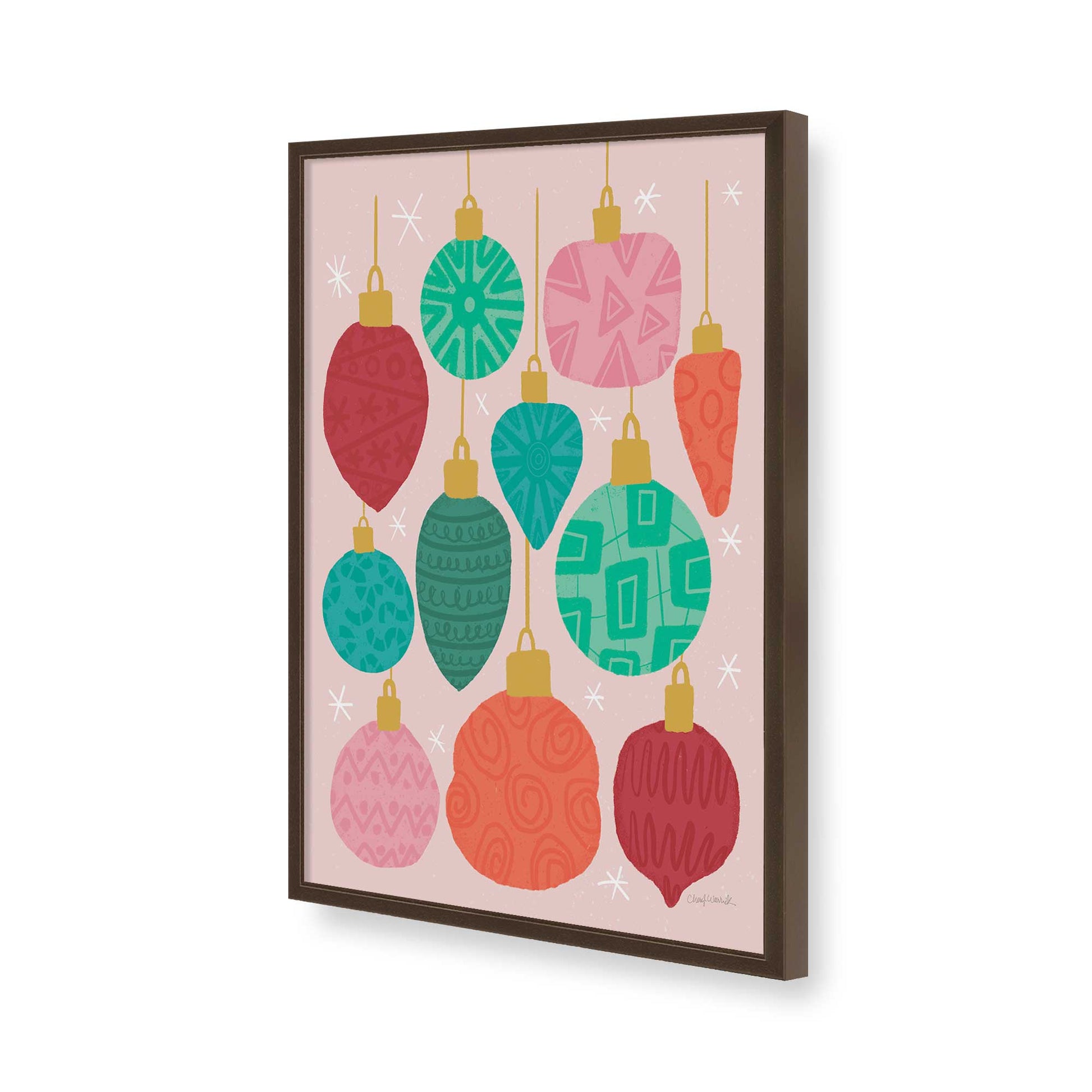 [Color:Brown], Picture of art in a Brown frame of the corner