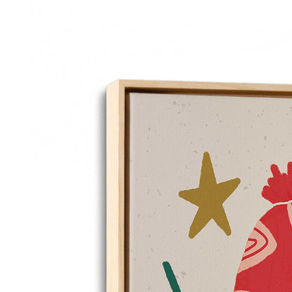 [Color:American Maple], Picture of art in a American Maple frame at an angle