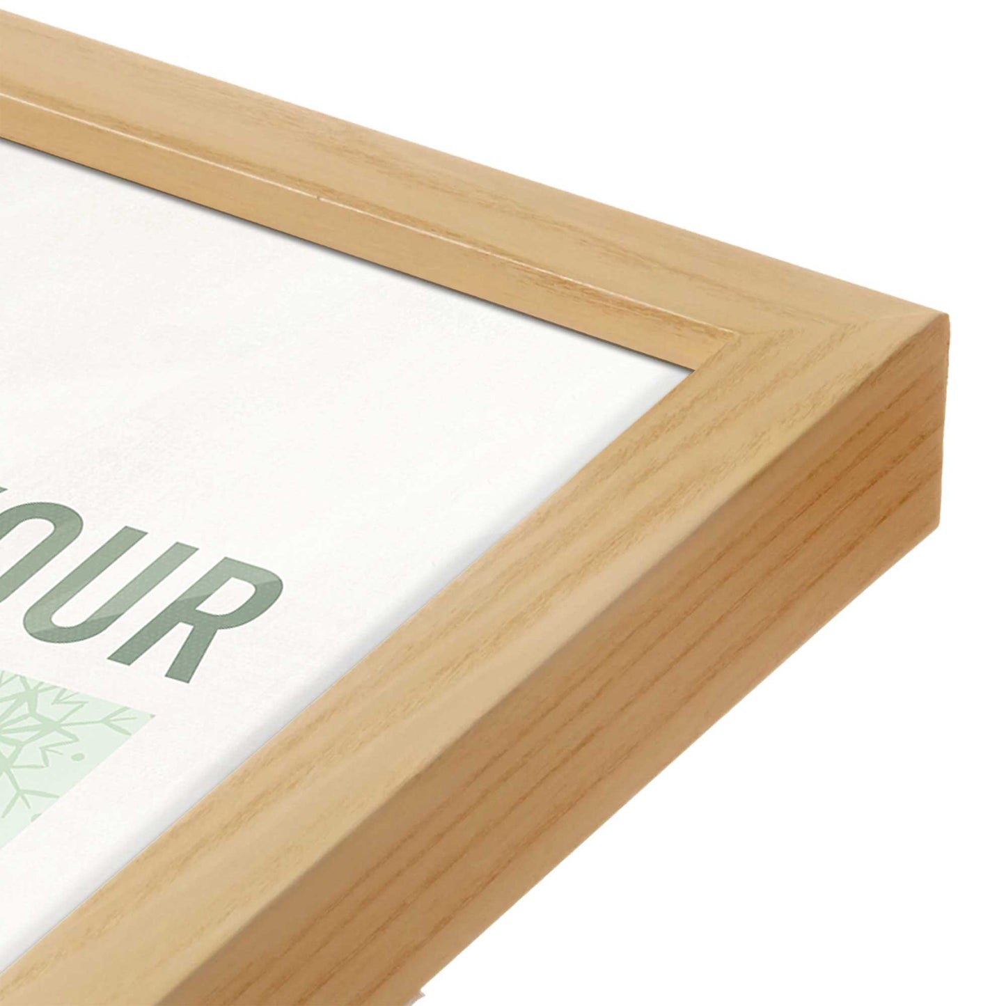 [Color:American Maple], Picture of art in a American Maple frame at an angle