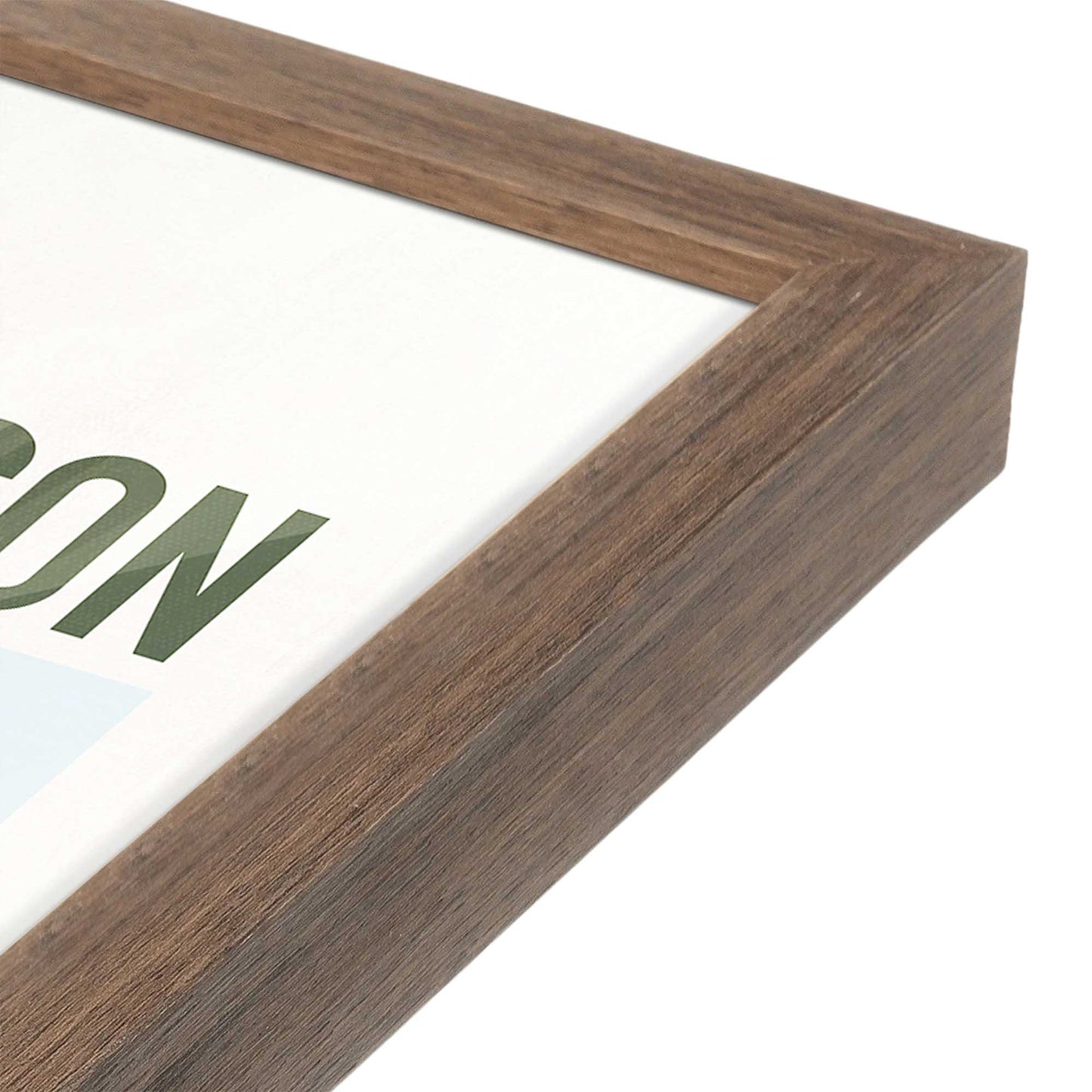 [Color:Walnut], Picture of art in a Walnut frame at an angle