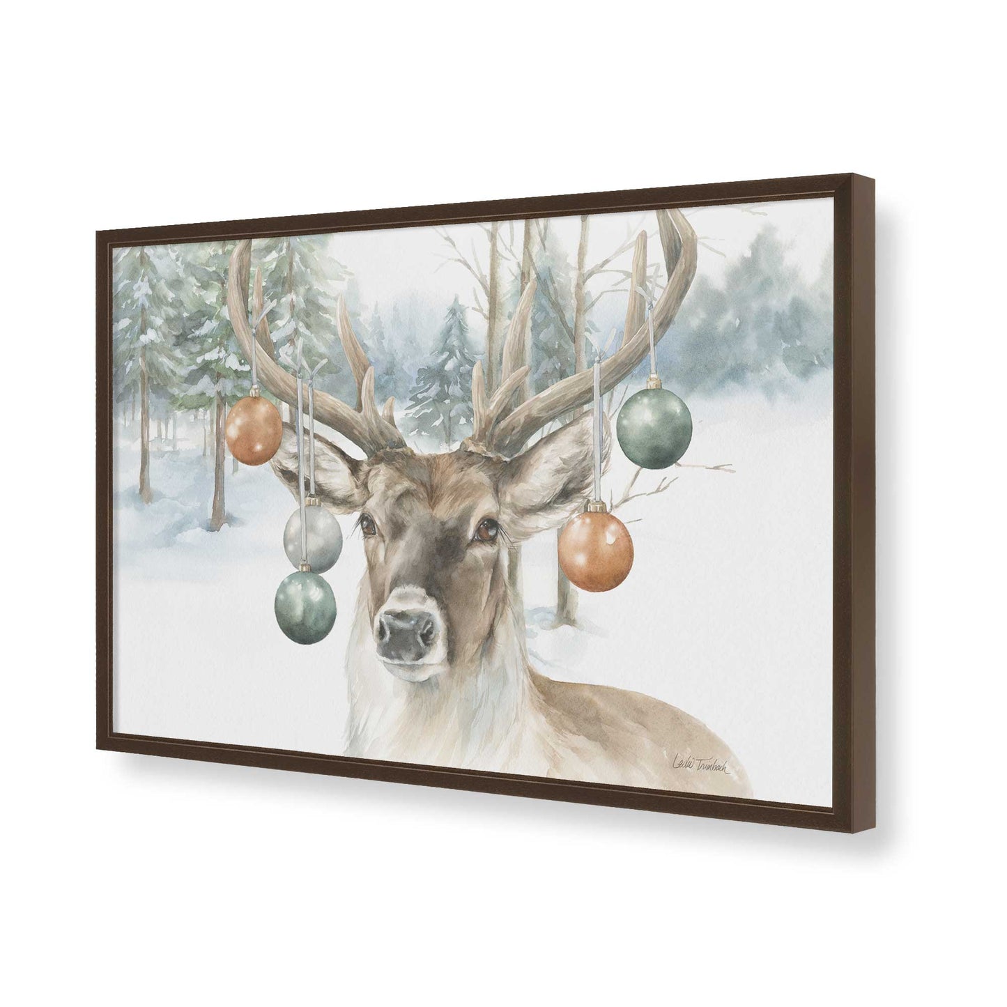 [Color:Brown], Picture of art in a Brown frame of the corner
