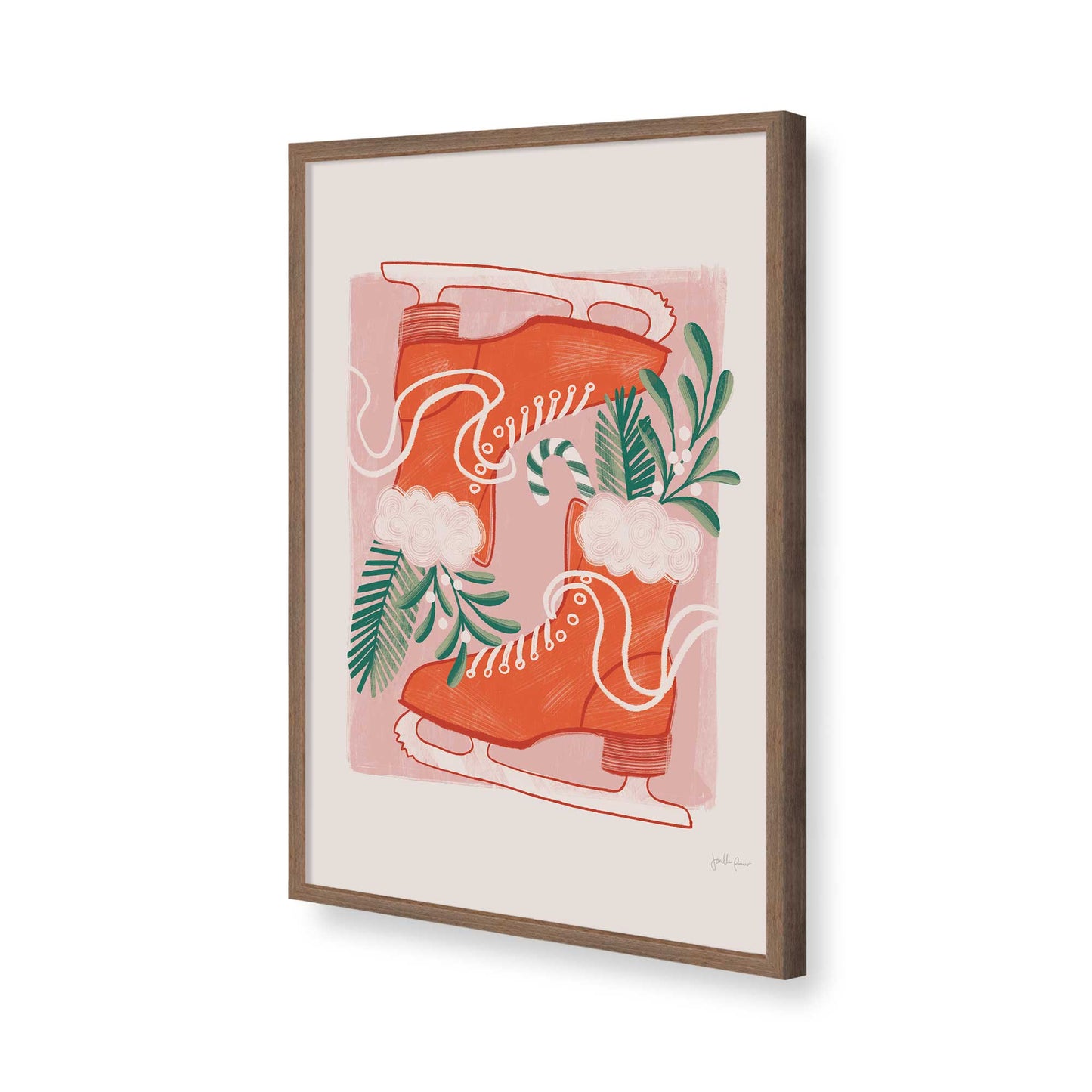 [Color:Walnut], Picture of art in a Walnut frame of the corner