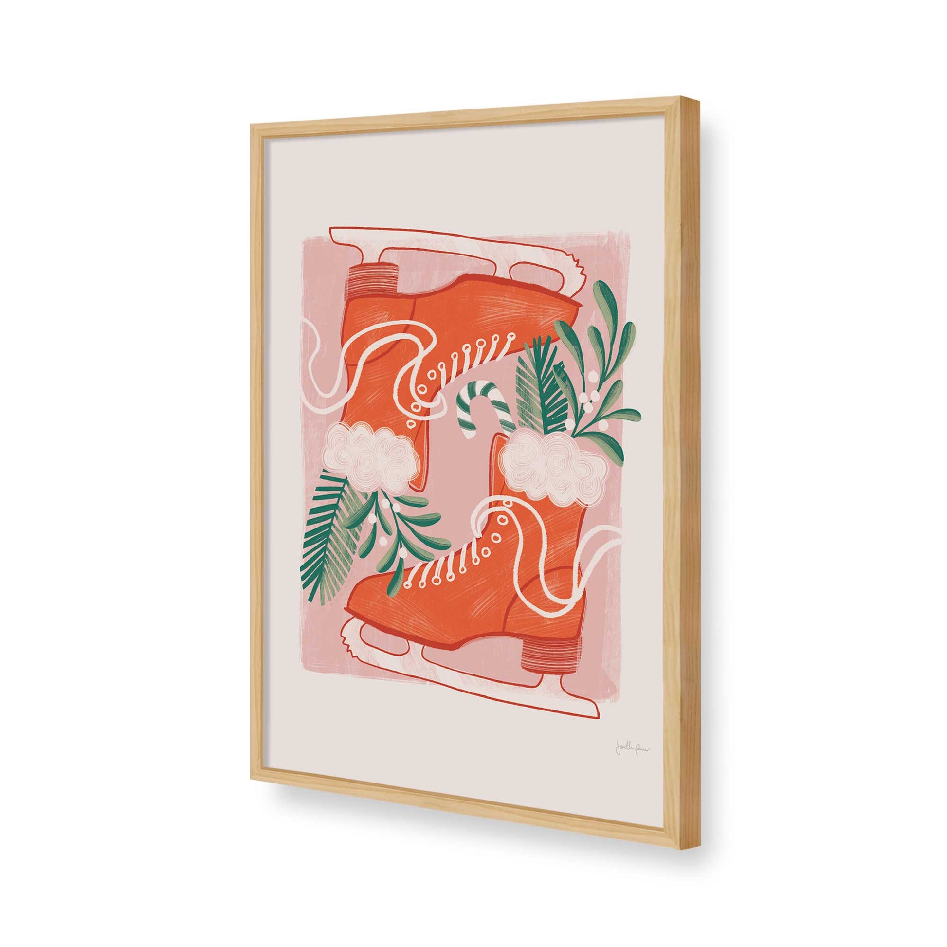 [Color:American Maple], Picture of art in a American Maple frame of the corner