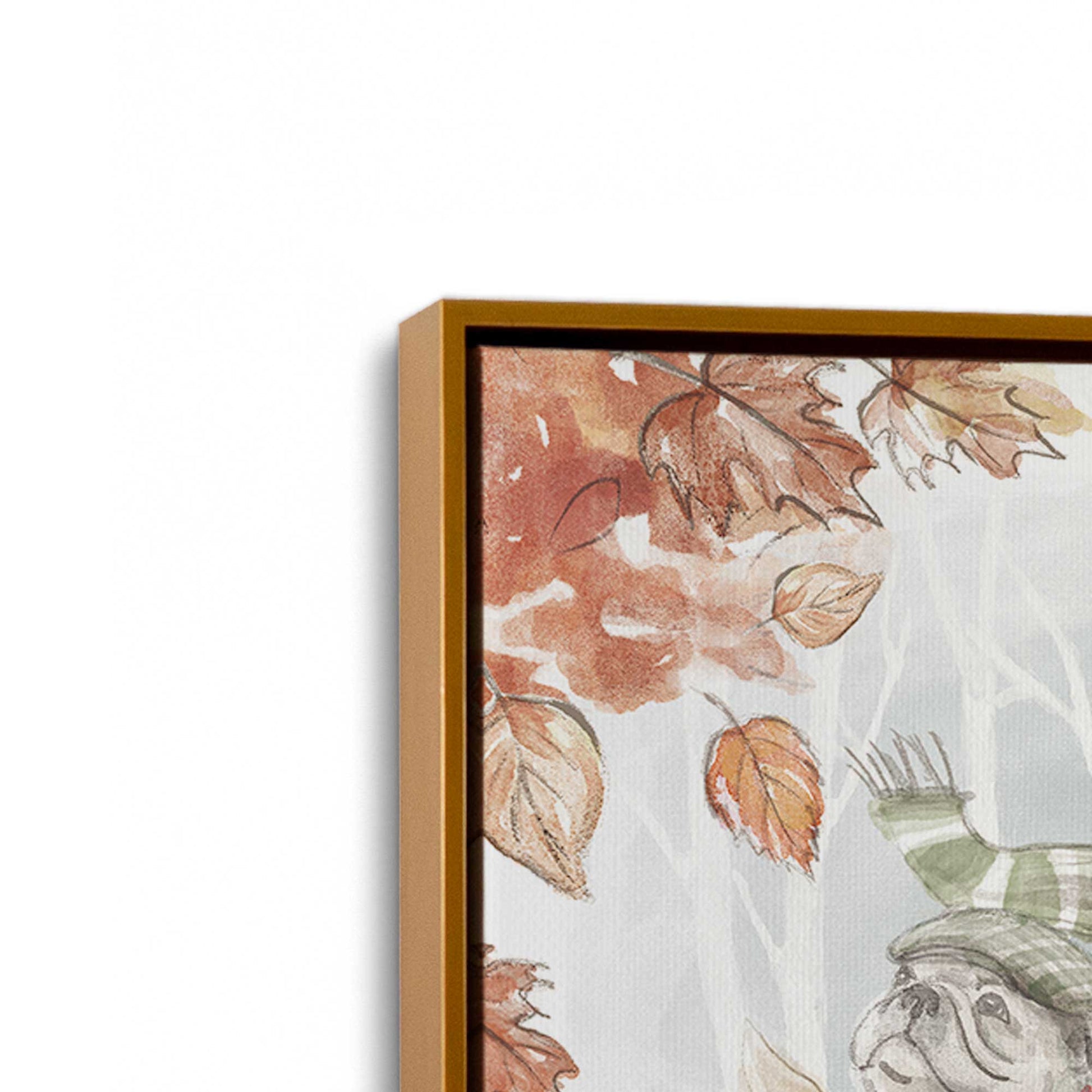 [Color:Polished Gold], Picture of art in a Polished Gold frame at an angle