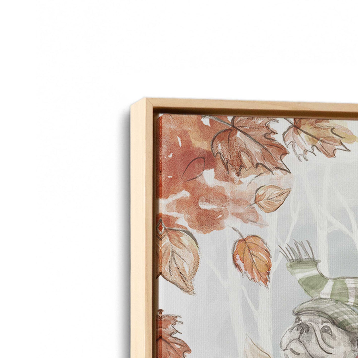 [Color:American Maple], Picture of art in a American Maple frame at an angle