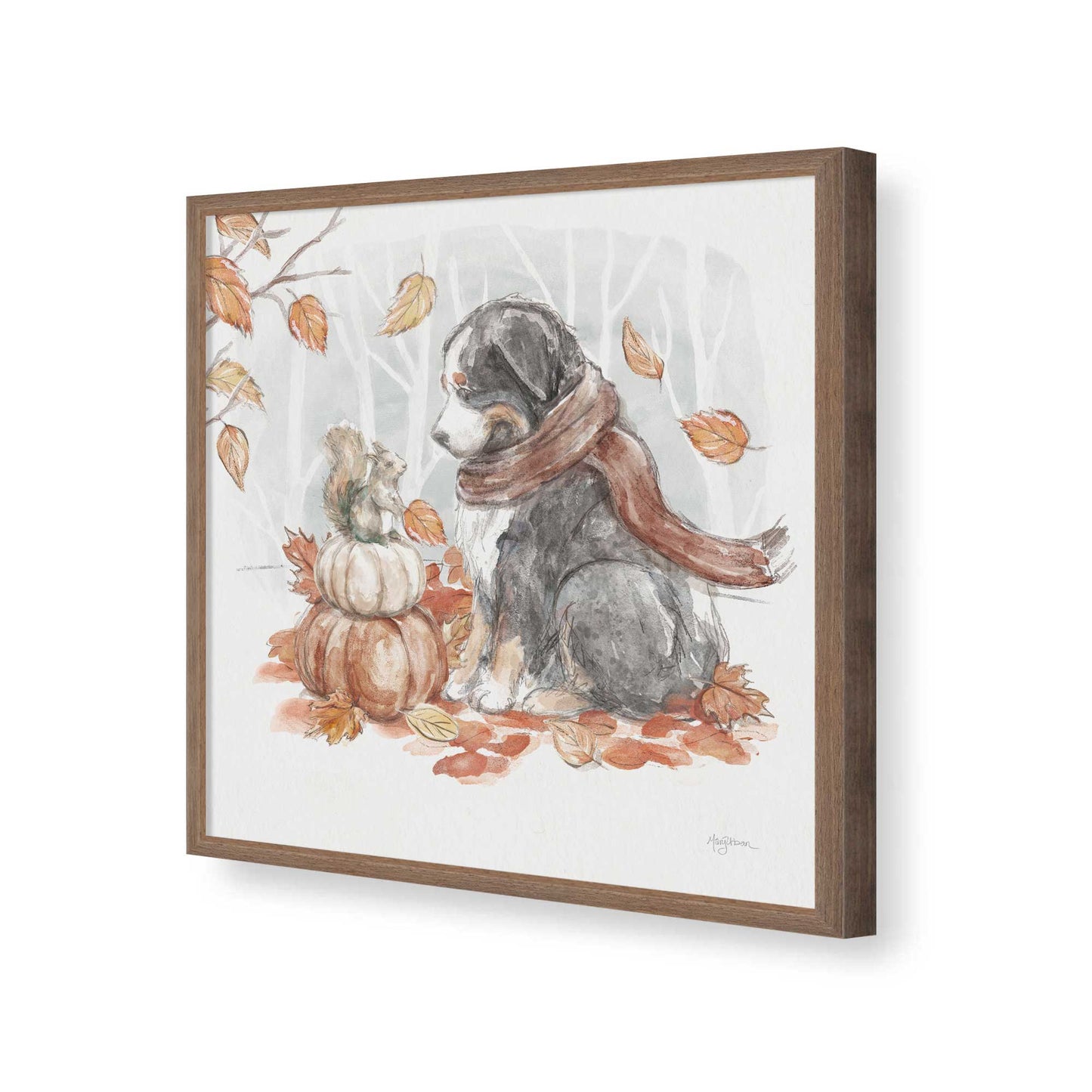 [Color:Walnut], Picture of art in a Walnut frame of the corner