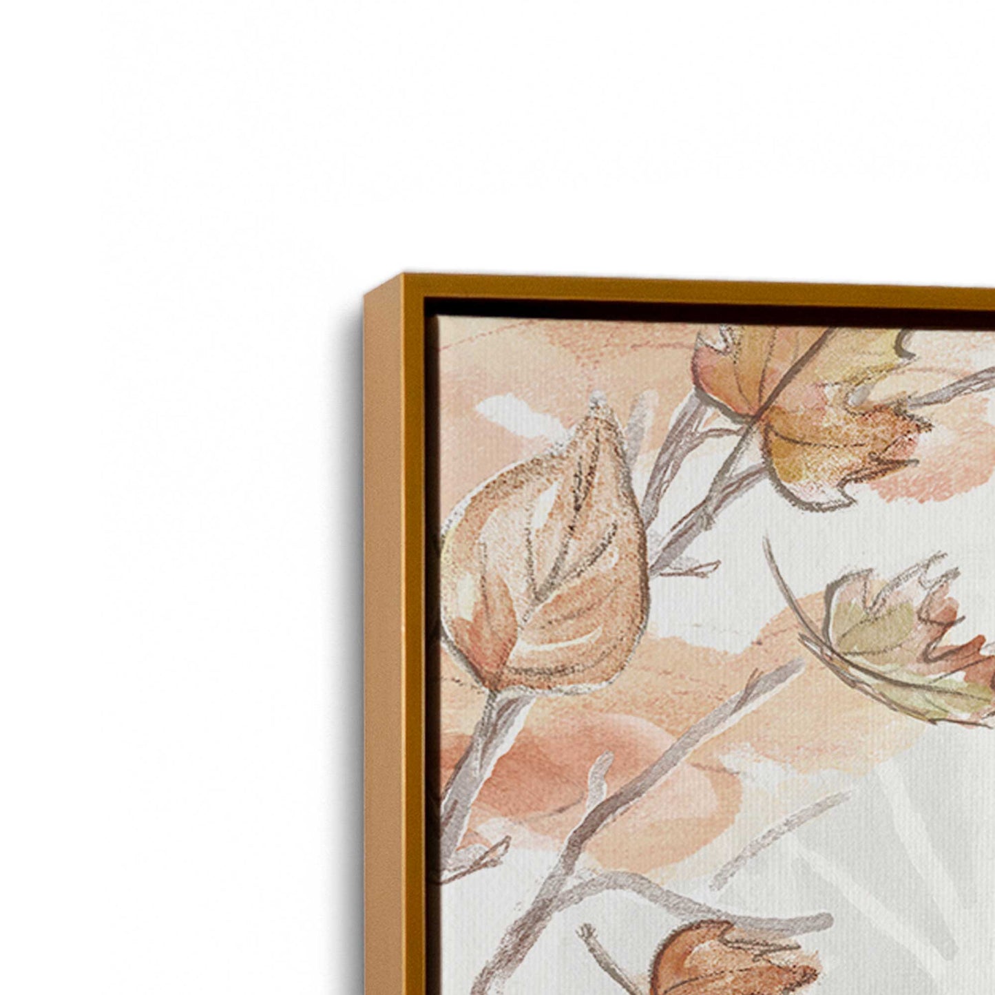 [Color:Polished Gold], Picture of art in a Polished Gold frame at an angle