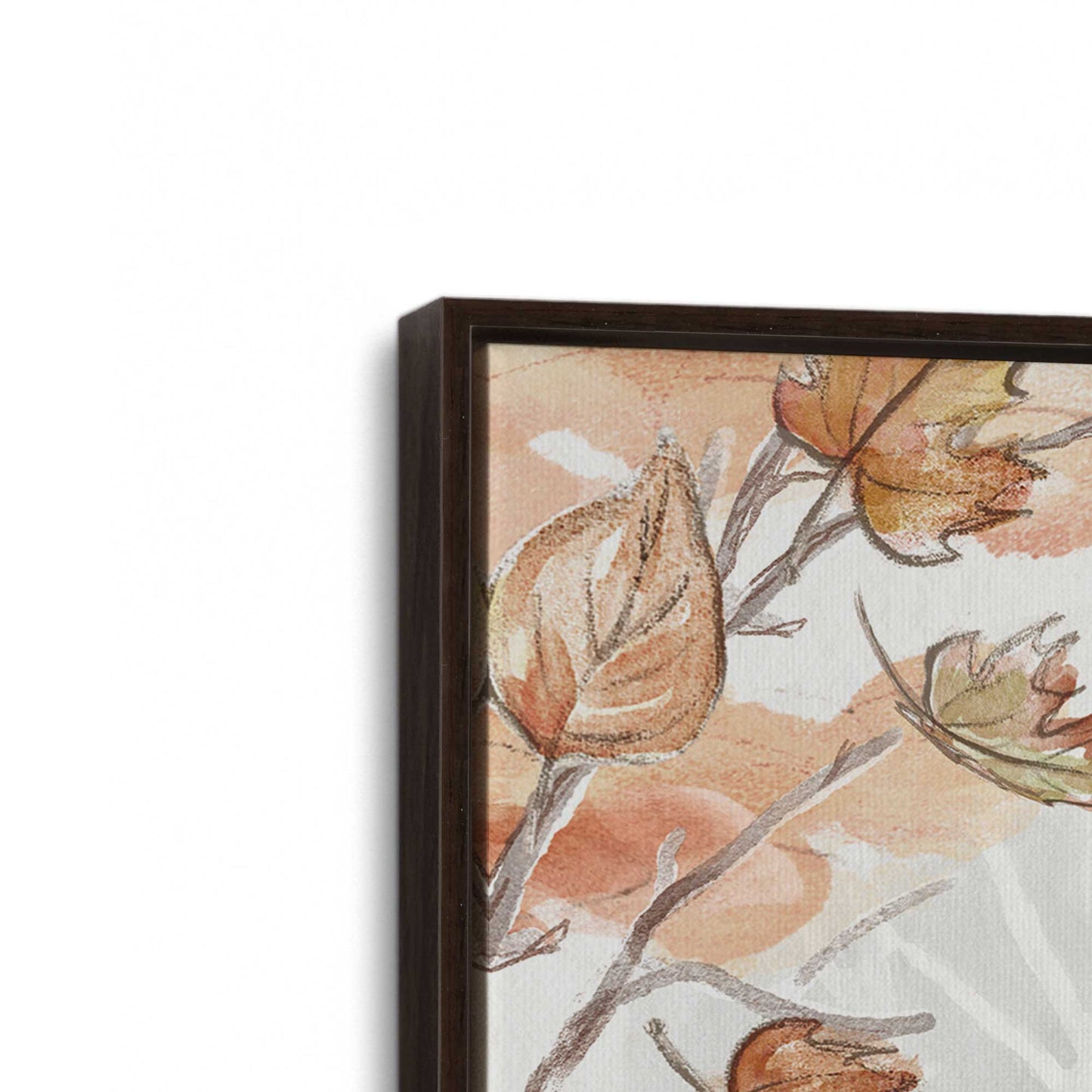 [Color:Espresso], Picture of art in a Espresso frame at an angle