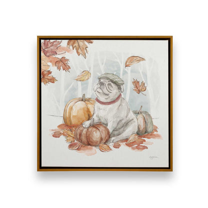Pumpkin Pug Season I, Set of 3 Canvas Prints