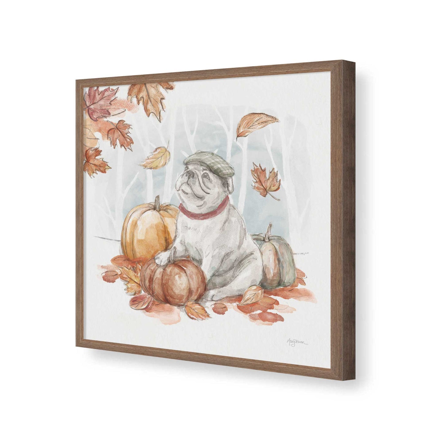 [Color:Walnut], Picture of art in a Walnut frame of the corner