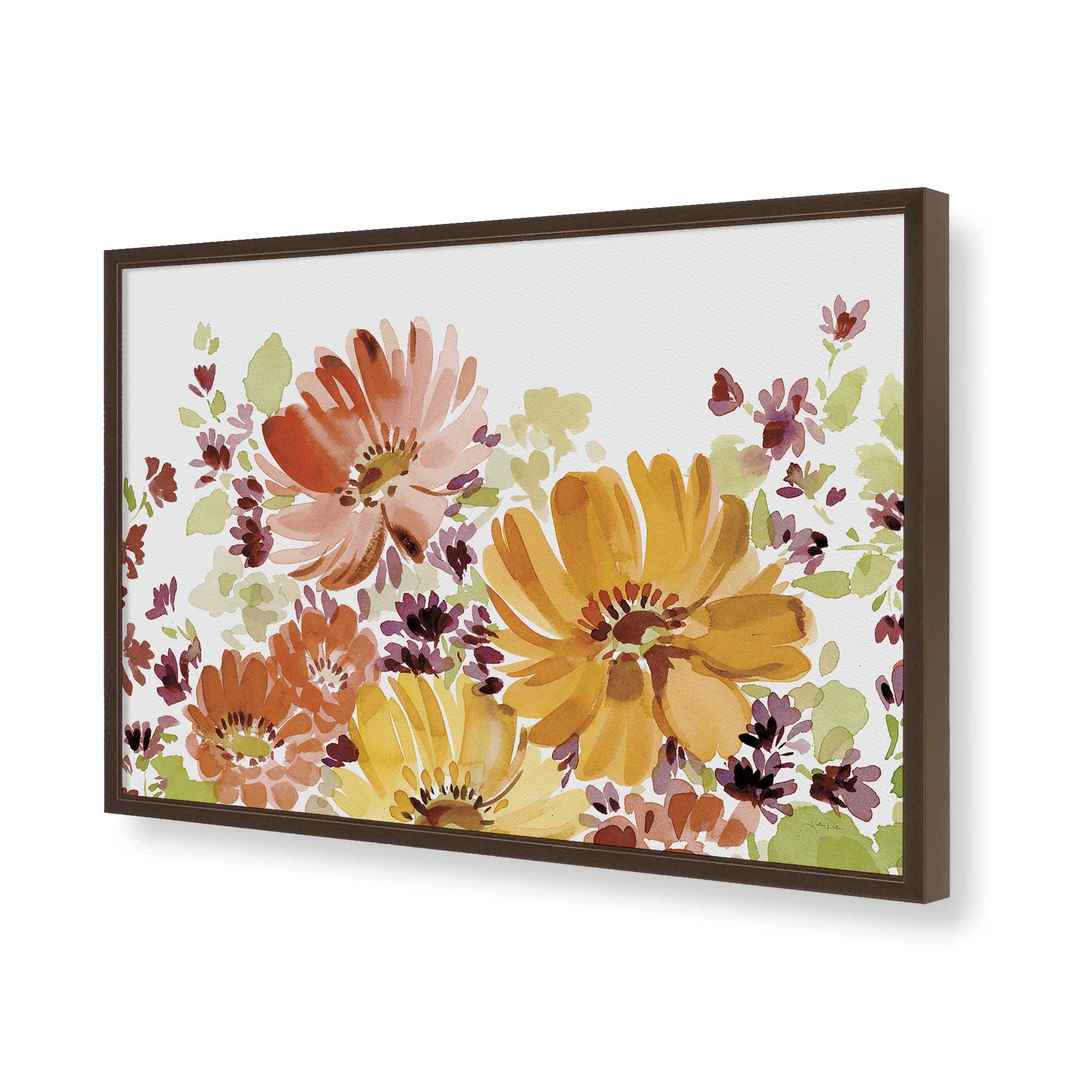 [Color:Brown], Picture of art in a Brown frame of the corner