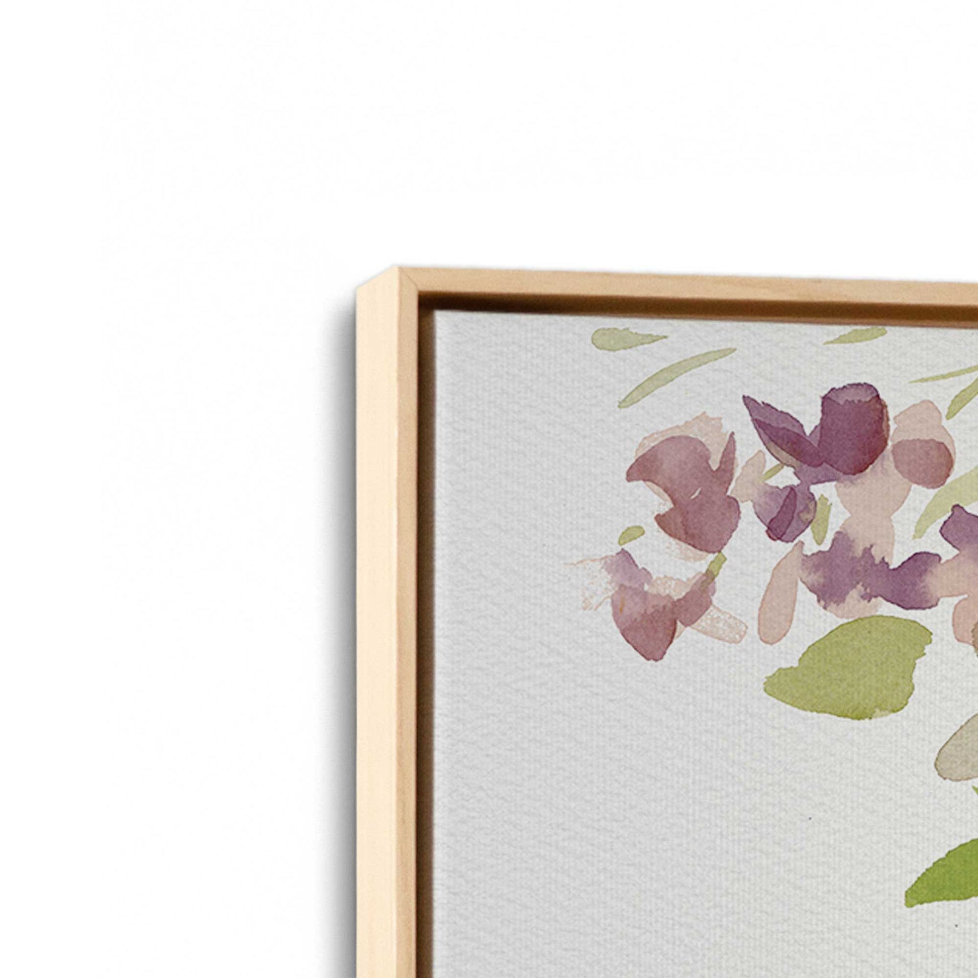 [Color:American Maple], Picture of art in a American Maple frame at an angle