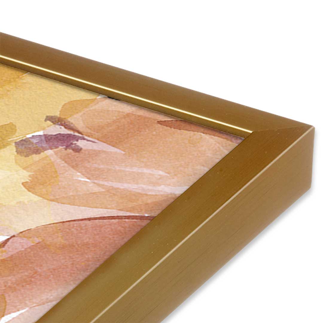 [Color:Polished Gold], Picture of art in a Polished Gold frame at an angle