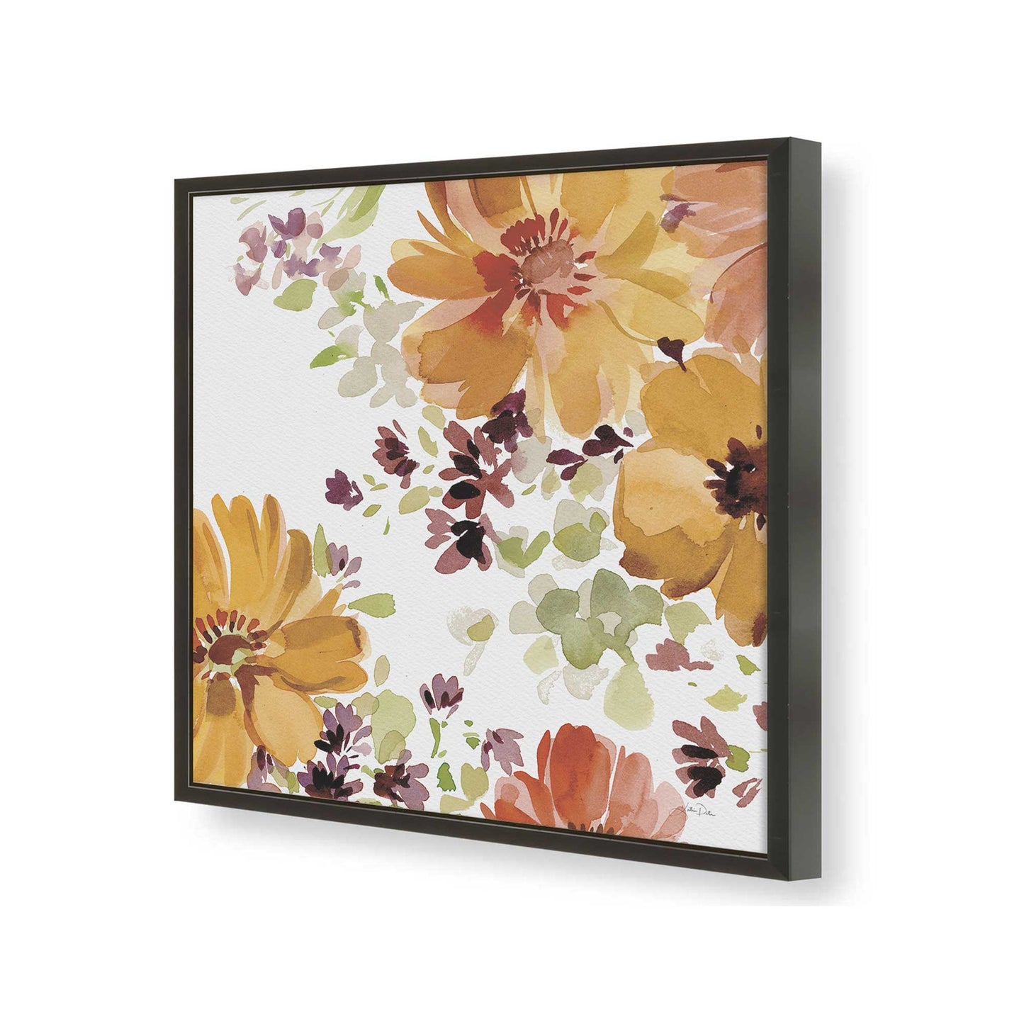 [Color:Satin Black], Picture of art in a Satin Black frame of the corner