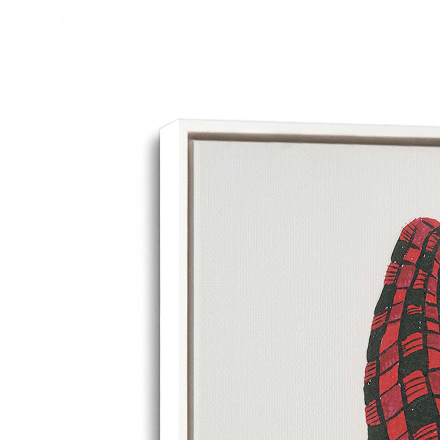 [Color:Opaque White], Picture of art in a White frame at an angle