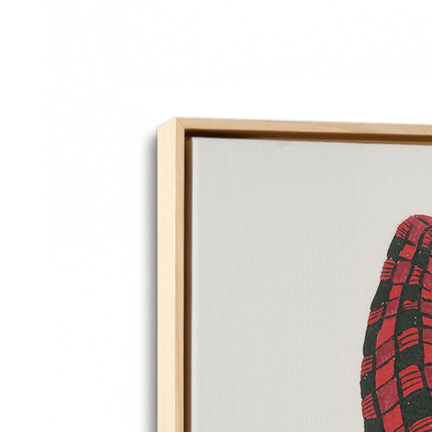 [Color:American Maple], Picture of art in a American Maple frame at an angle