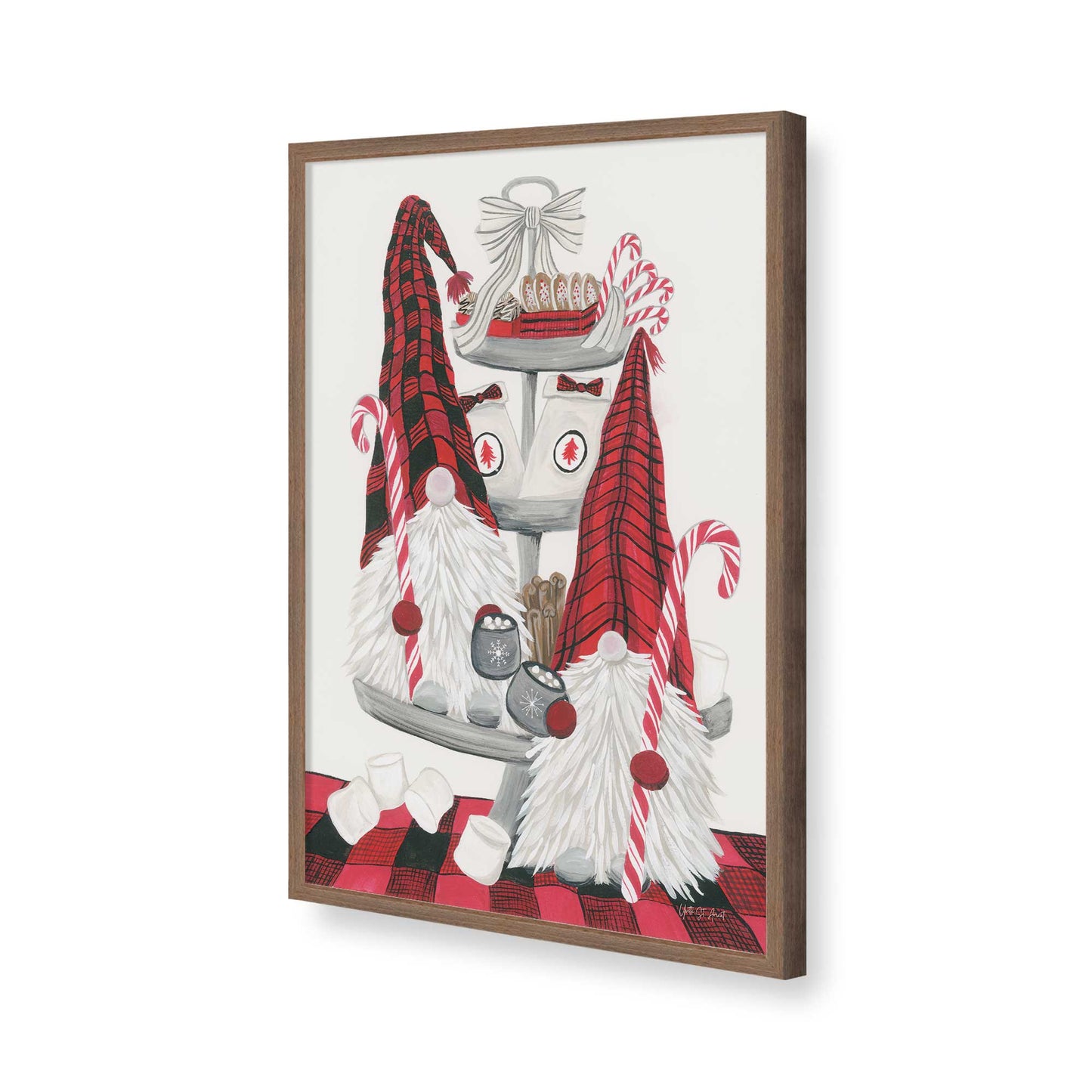 [Color:Walnut], Picture of art in a Walnut frame of the corner