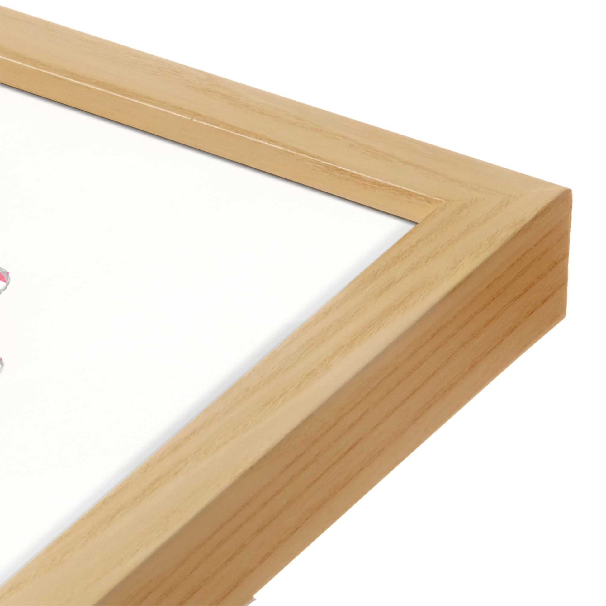 [Color:American Maple], Picture of art in a American Maple frame at an angle