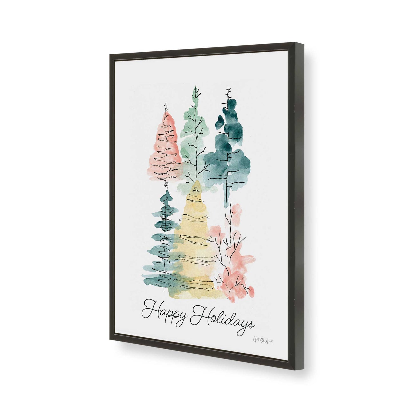 [Color:Satin Black], Picture of art in a Satin Black frame of the corner