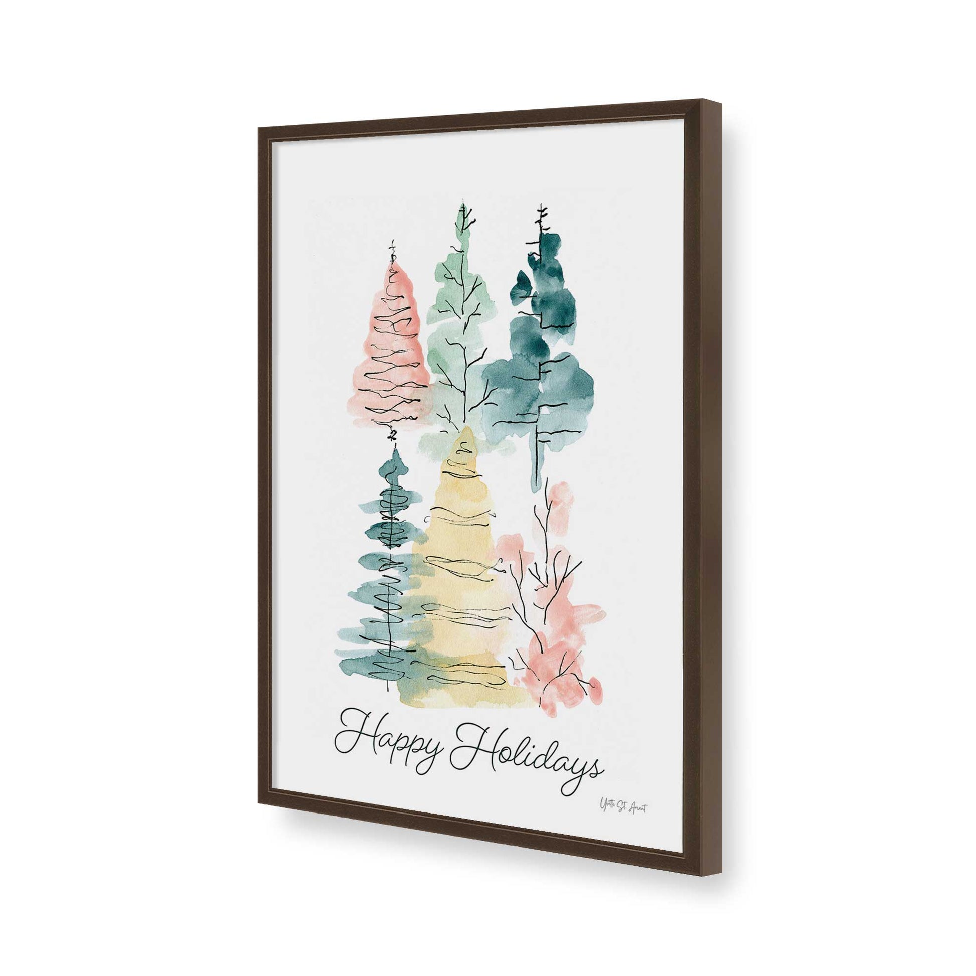 [Color:Brown], Picture of art in a Brown frame of the corner