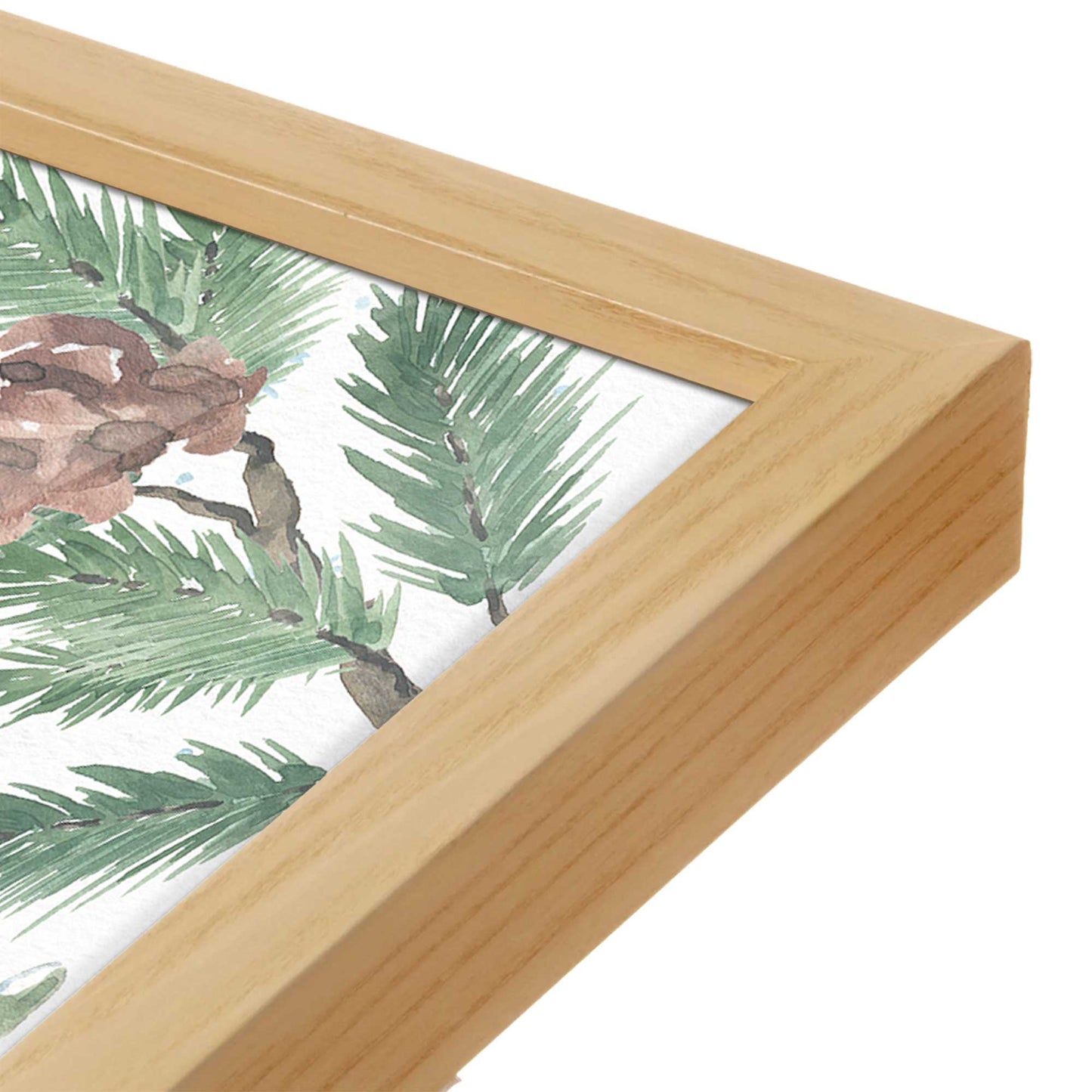 [Color:American Maple], Picture of art in a American Maple frame at an angle