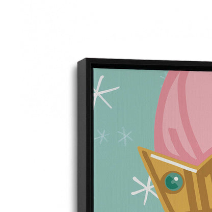 [Color:Satin Black], Picture of art in a Satin Black frame at an angle