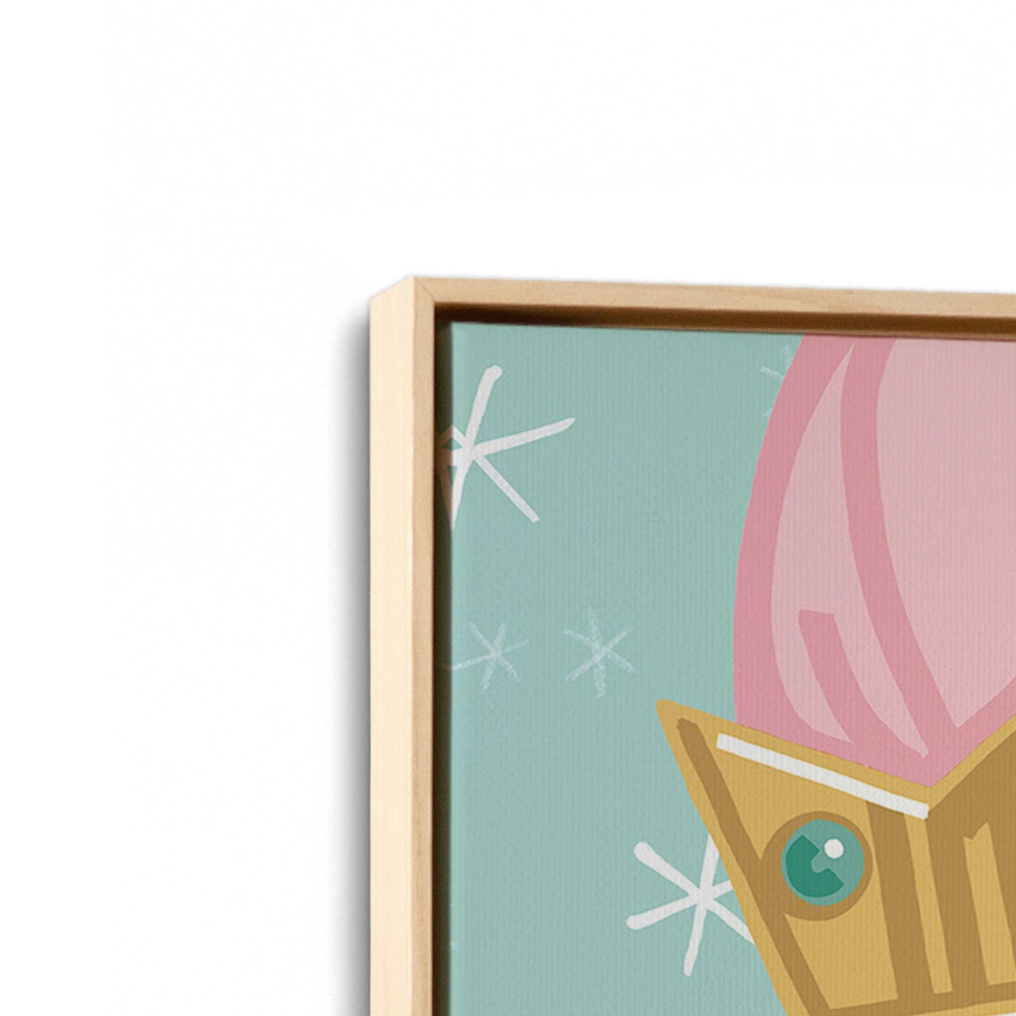 [Color:American Maple], Picture of art in a American Maple frame at an angle