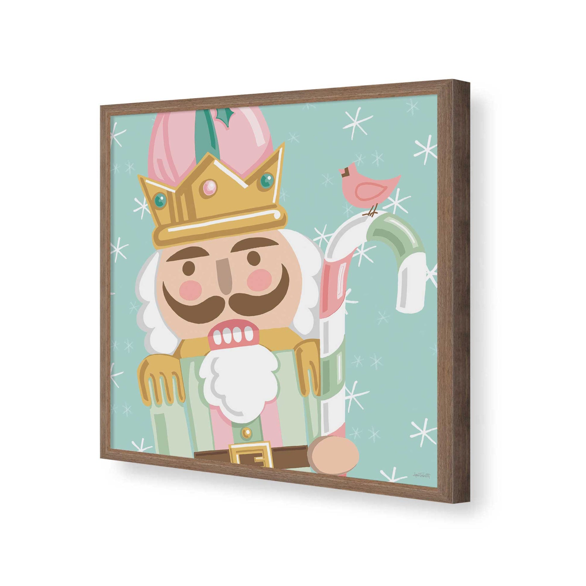 [Color:Walnut], Picture of art in a Walnut frame of the corner