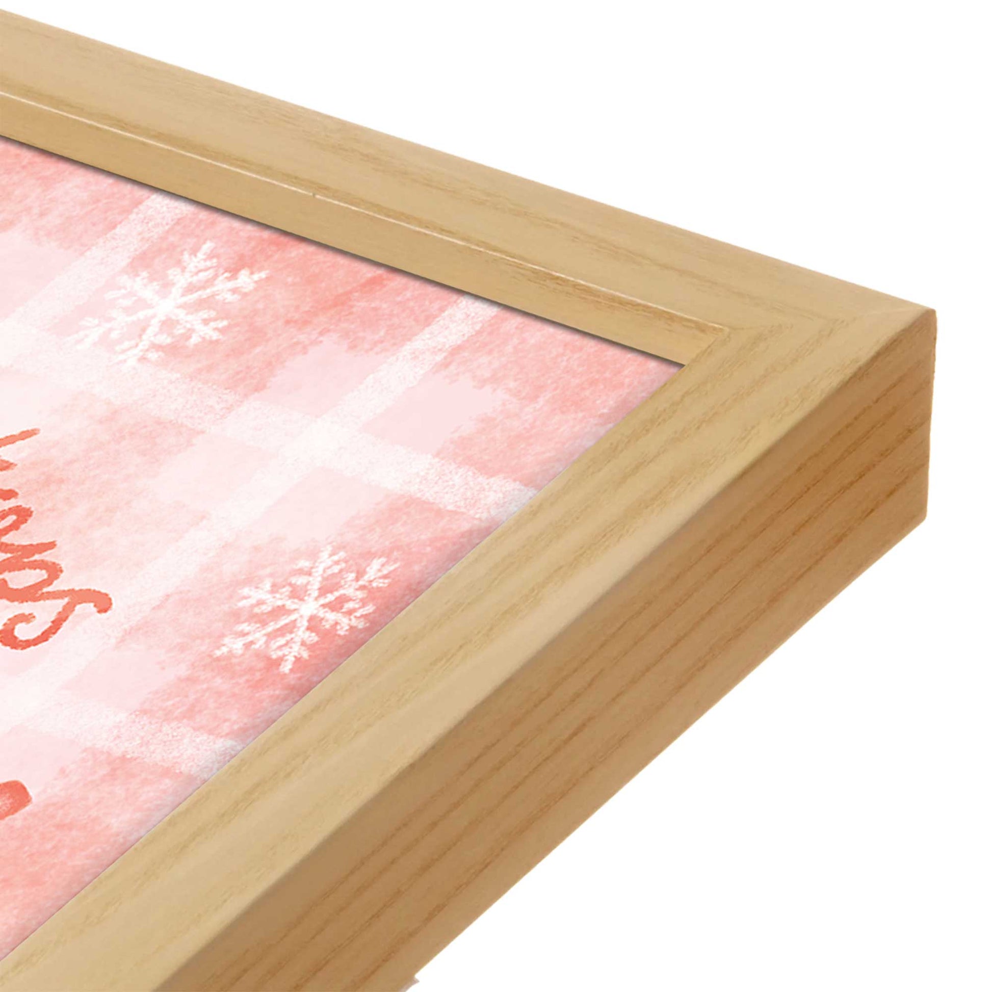 [Color:American Maple], Picture of art in a American Maple frame at an angle