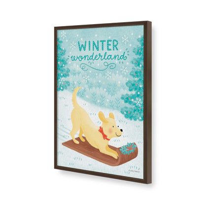 [Color:Brown], Picture of art in a Brown frame of the corner