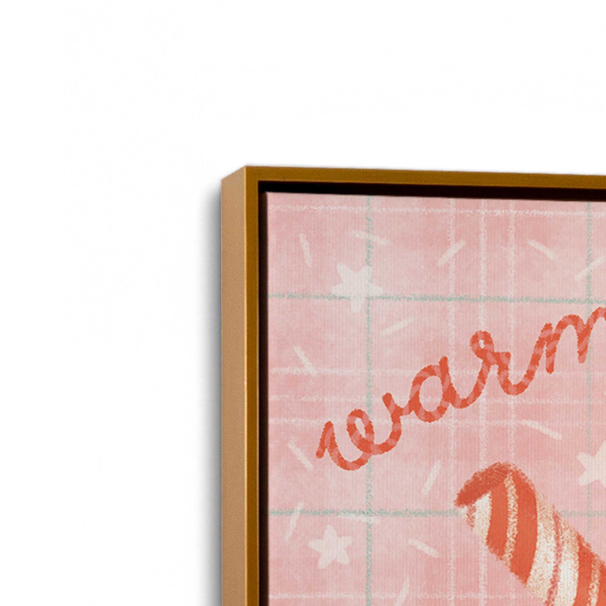 [Color:Polished Gold], Picture of art in a Polished Gold frame at an angle