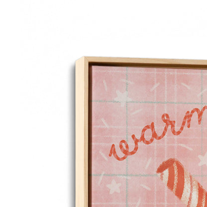 [Color:American Maple], Picture of art in a American Maple frame at an angle