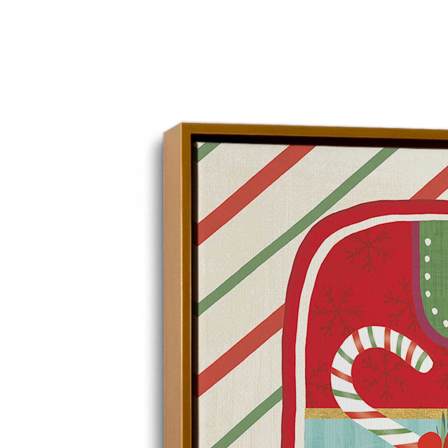 [Color:Polished Gold], Picture of art in a Polished Gold frame at an angle