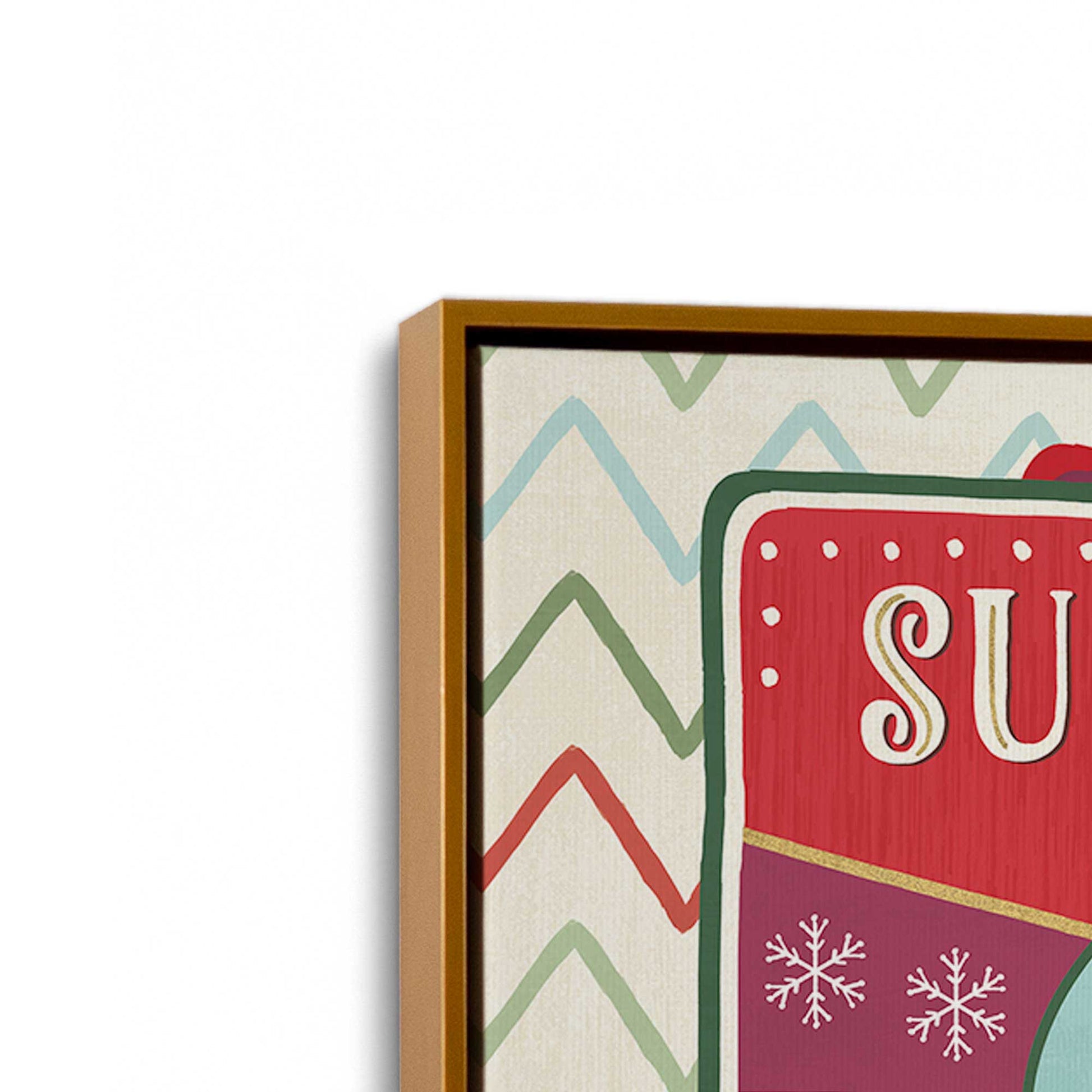 [Color:Polished Gold], Picture of art in a Polished Gold frame at an angle