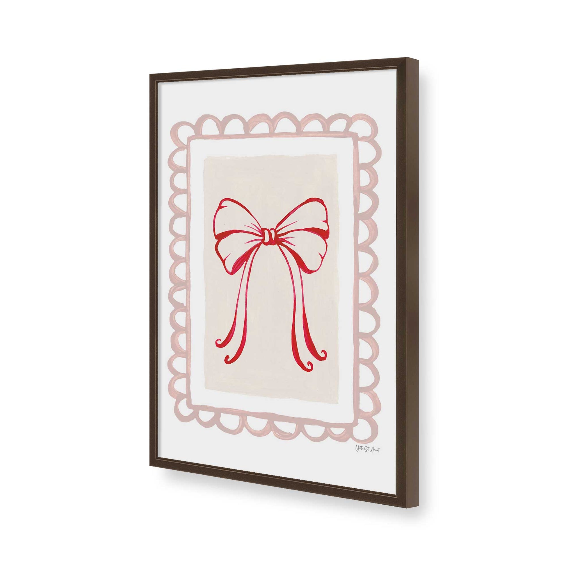 [Color:Brown], Picture of art in a Brown frame of the corner