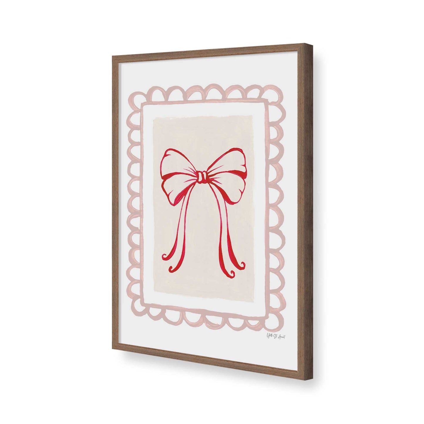 [Color:Walnut], Picture of art in a Walnut frame of the corner