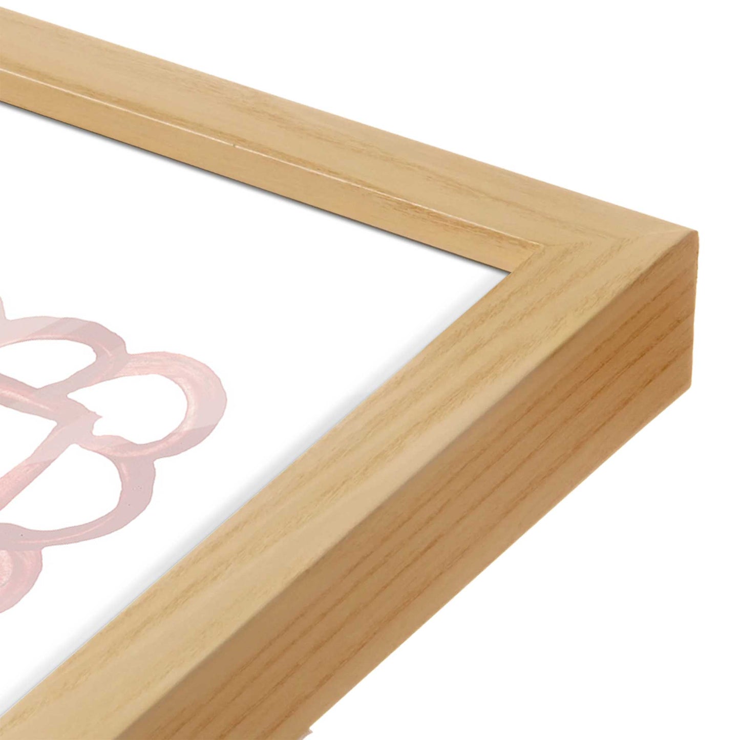 [Color:American Maple], Picture of art in a American Maple frame at an angle