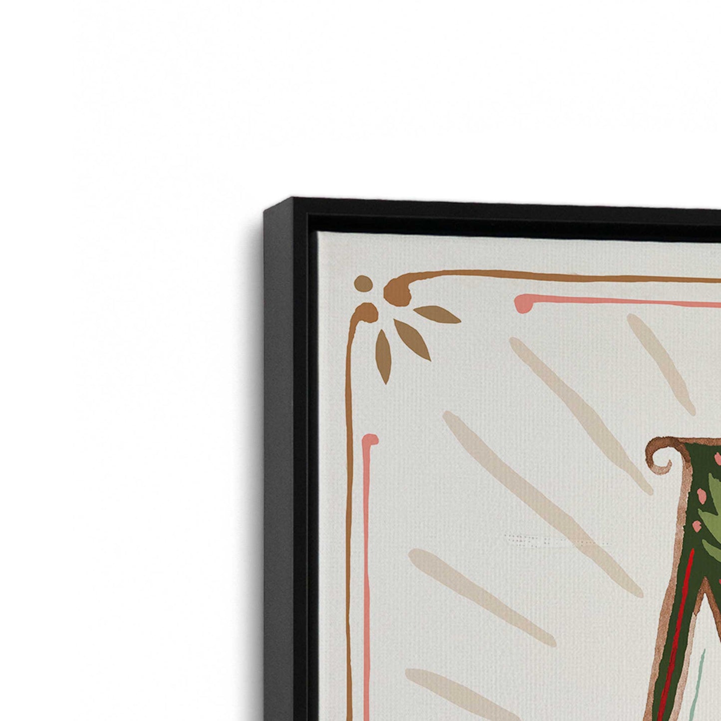 [Color:Satin Black], Picture of art in a Satin Black frame at an angle