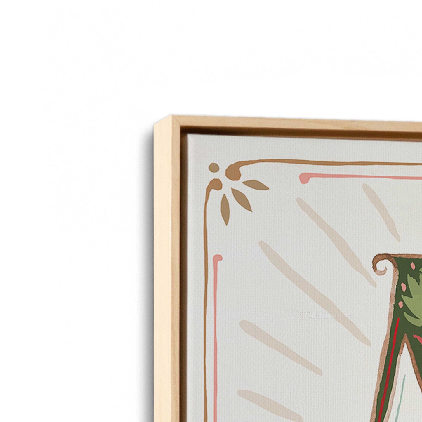 [Color:American Maple], Picture of art in a American Maple frame at an angle