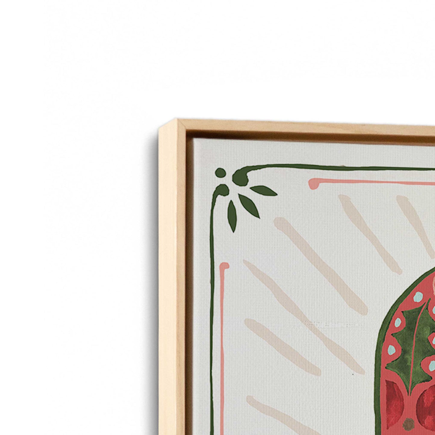 [Color:American Maple], Picture of art in a American Maple frame at an angle