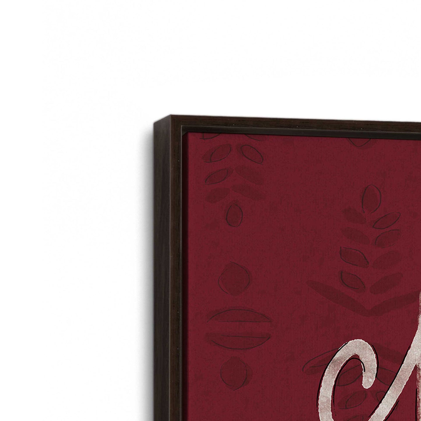 [Color:Espresso], Picture of art in a Espresso frame at an angle