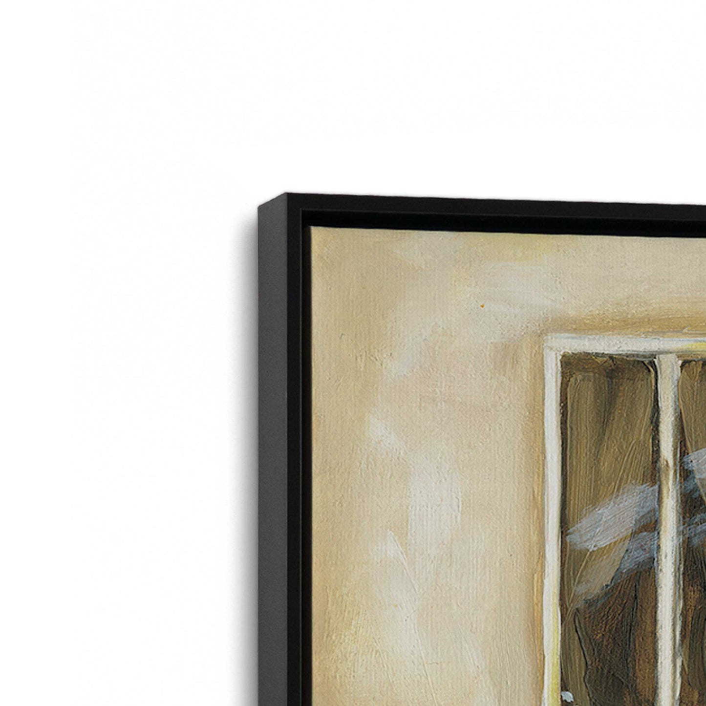 [Color:Satin Black], Picture of art in a Satin Black frame at an angle