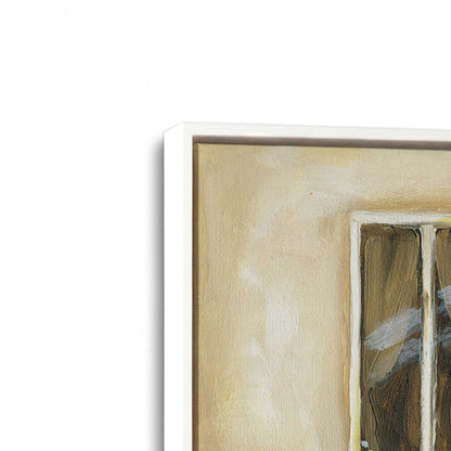 [Color:Opaque White], Picture of art in a White frame at an angle