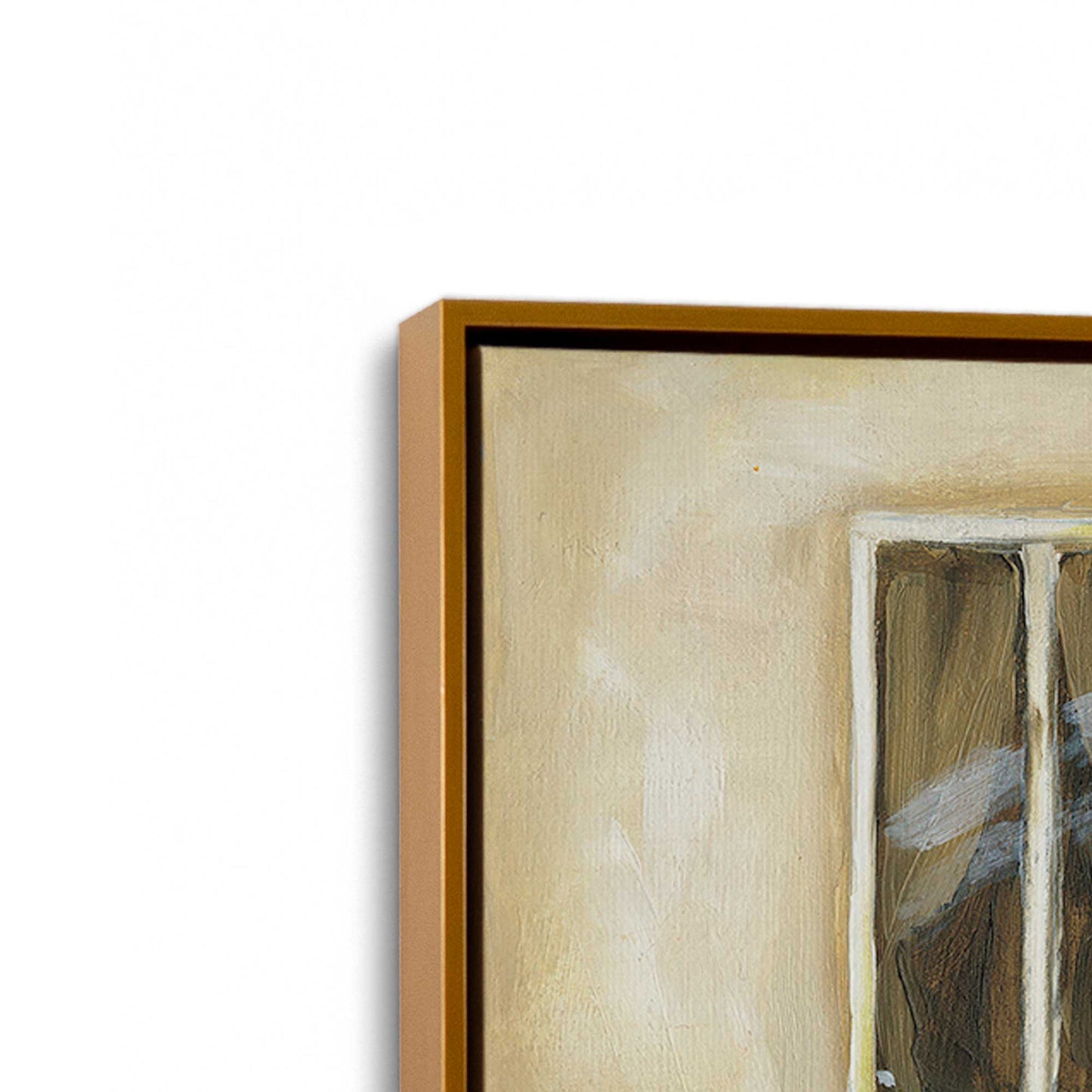 [Color:Polished Gold], Picture of art in a Polished Gold frame at an angle